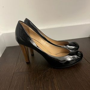 Gucci Black Open Toe Pumps
